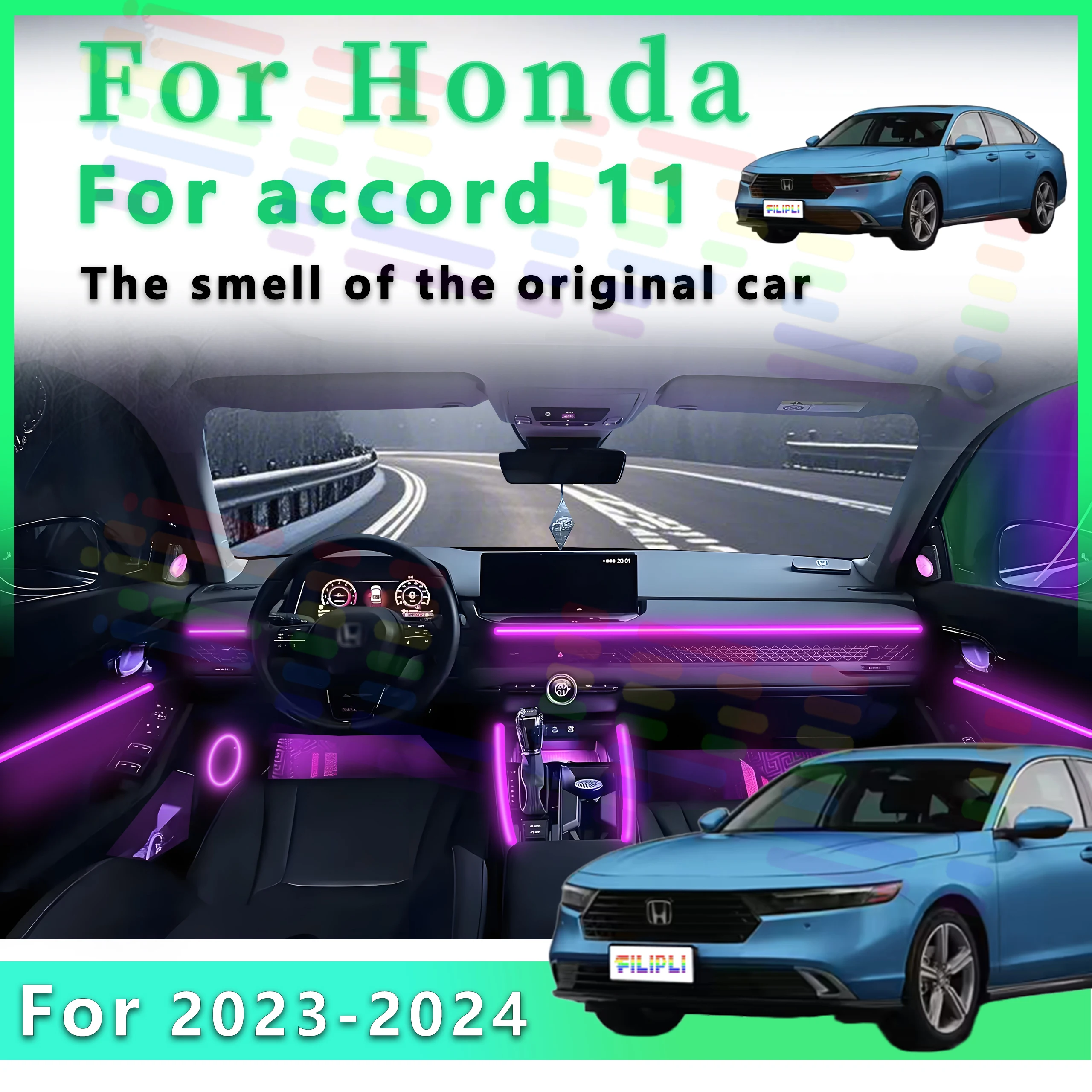 FILIPLI для Honda Accord 11-го поколения 2023-2024 акриловые светодиодные окружающие освещение с управлением через приложение и эффектами симфонии RGB
FILIPLI для Honda Accord 11-го поколения 2023-2024 акриловые светодиодные окружающие освещение с управлением через приложение и эффектами симфонии RGB
