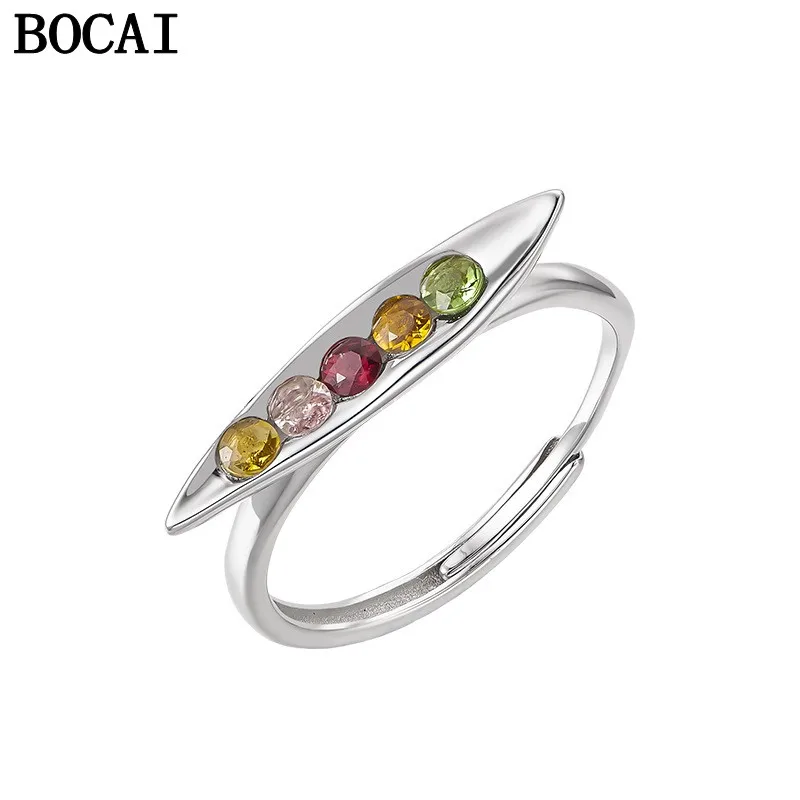 BOCAI S925 Pure Silver Jewelry Light Luxury And Minimalist Geometric Tourmaline Engagement Ring Women's Selected Gift
BOCAI S925 Pure Silver Jewelry Light Luxury And Minimalist Geometric Tourmaline Engagement Ring Women's Selected Gift