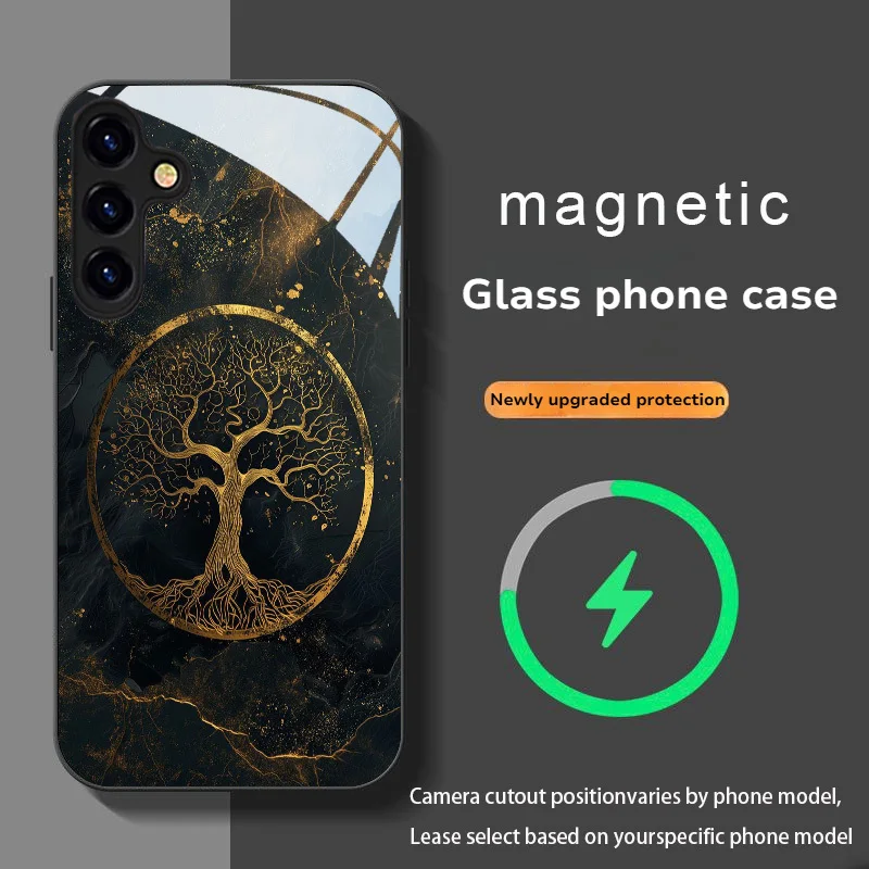 Fashion creative magnetic ring tree grain tempered glass phone case, suitable for iPhone 17/16/15/14/13/12/Plus/11/Pro Max 17Air
Fashion creative magnetic ring tree grain tempered glass phone case, suitable for iPhone 17/16/15/14/13/12/Plus/11/Pro Max 17Air
