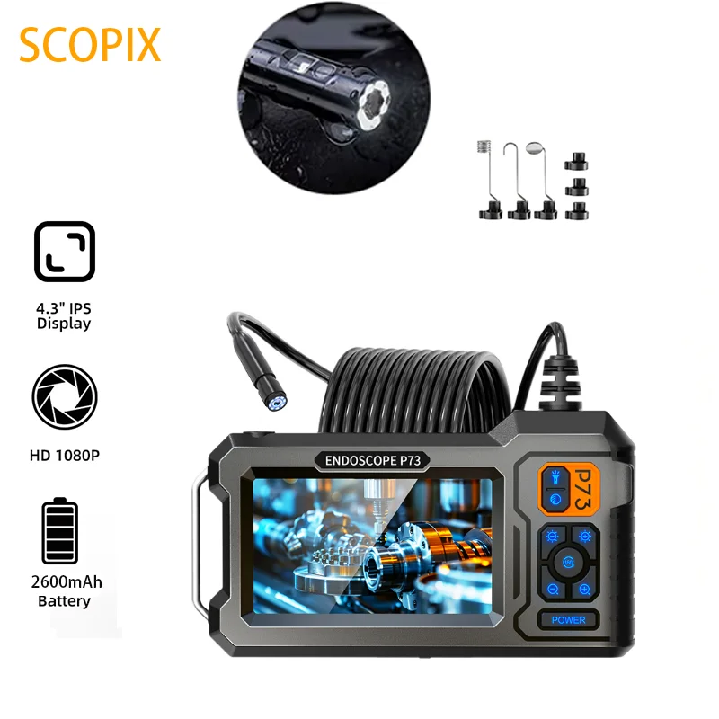 P73 1080P HD Industrial Endoscope with 4.3-inch LCD Screen, IP67 Waterproof Illuminated Camera, Ideal for Pipe Inspection & Auto
P73 1080P HD Industrial Endoscope with 4.3-inch LCD Screen, IP67 Waterproof Illuminated Camera, Ideal for Pipe Inspection & Auto