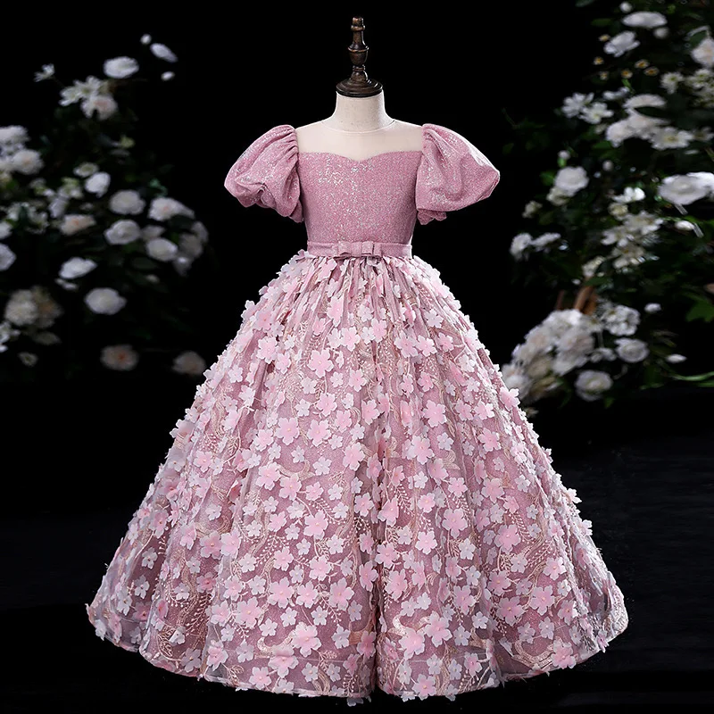New Sequin Tulle Girl Dress Birthday Party Puff Sleeve Children's Beauty Pageant Ball Gown Wedding Princess Halloween Clothes
New Sequin Tulle Girl Dress Birthday Party Puff Sleeve Children's Beauty Pageant Ball Gown Wedding Princess Halloween Clothes