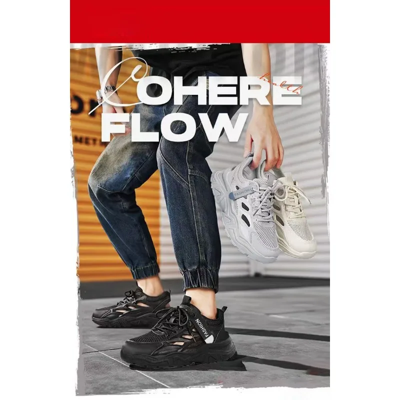 Men's Hollow Cutout Mesh Platform Dad Sandals Summer Breathable Deodorant Height Increasing Teen Student Sports Casual Footwear
Men's Hollow Cutout Mesh Platform Dad Sandals Summer Breathable Deodorant Height Increasing Teen Student Sports Casual Footwear