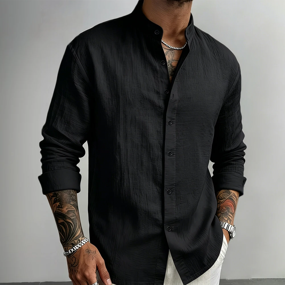 Men's Casual Shirt Henley Neck Cotton Linen Solid Color Button Down Long Sleeve Tops Lightweight Male Basic Style Dailywear
Men's Casual Shirt Henley Neck Cotton Linen Solid Color Button Down Long Sleeve Tops Lightweight Male Basic Style Dailywear