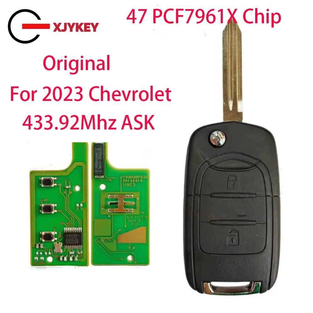 Original For 2023 Chevrolet N400 Flip Folding Remote Car Key 433.92Mhz ASK 47 PCF7961X Chip 2 Buttons
Original For 2023 Chevrolet N400 Flip Folding Remote Car Key 433.92Mhz ASK 47 PCF7961X Chip 2 Buttons
