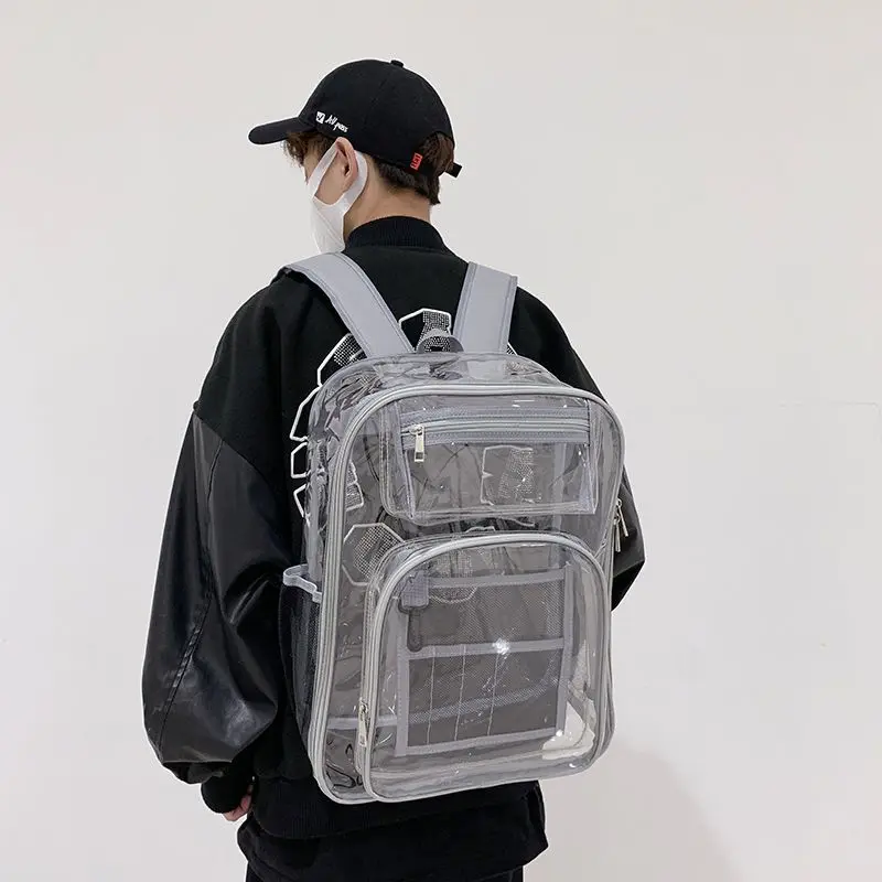 New Travel Transparent Backpack PVC Large Capacity Waterproof Backpack Outdoor Fitness Sports Visual Schoolbag
New Travel Transparent Backpack PVC Large Capacity Waterproof Backpack Outdoor Fitness Sports Visual Schoolbag