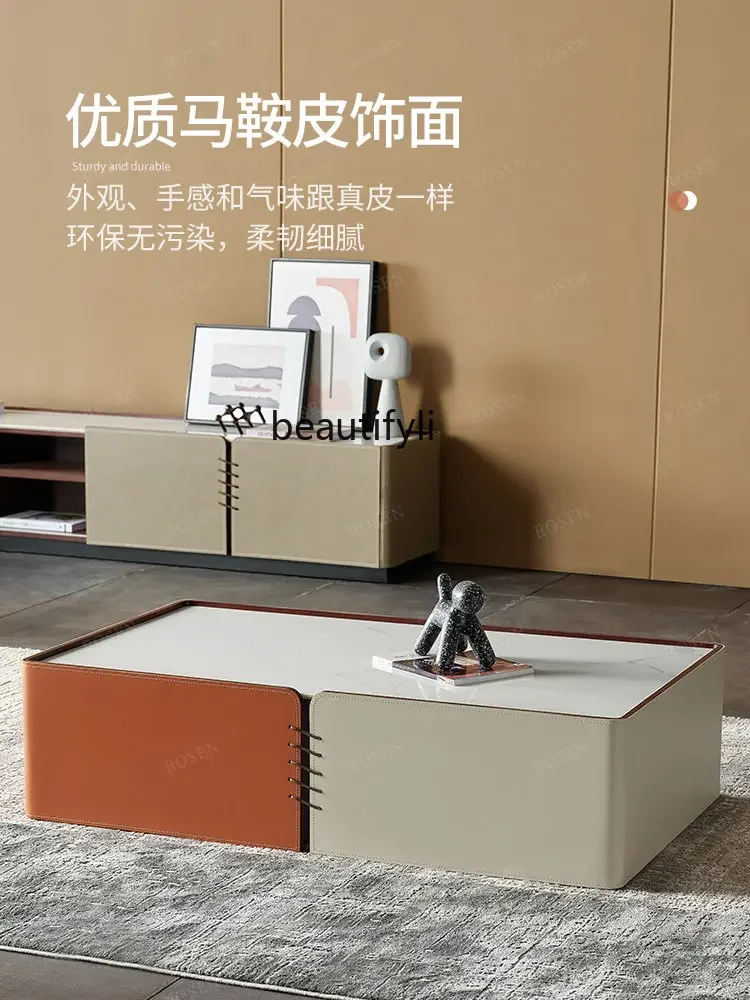 zxxLiving Room Coffee Table Saddle Leather Designer Small Apartment Rectangular Light Luxury Minimalist Coffee Table
zxxLiving Room Coffee Table Saddle Leather Designer Small Apartment Rectangular Light Luxury Minimalist Coffee Table