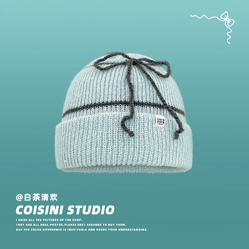New Sweet Contrasting Striped Bow Decorative Pullover Knitted Hat Women's Big Head Winter New Warm Skull Beanie Cap
New Sweet Contrasting Striped Bow Decorative Pullover Knitted Hat Women's Big Head Winter New Warm Skull Beanie Cap