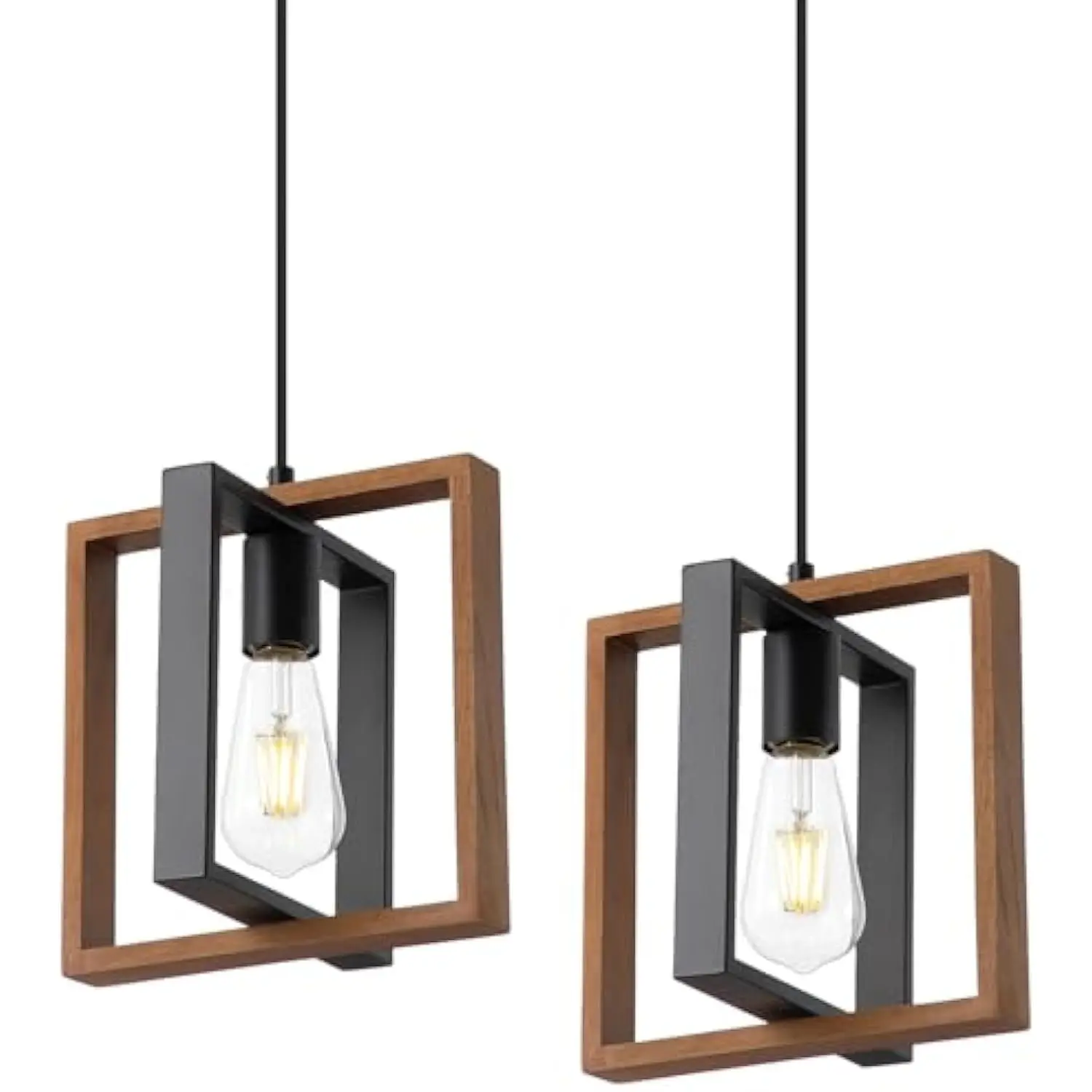 Wood Pendant Light Kitchen Island Set of 2, Farmhouse Hanging Lamp with 62'' Height Adjustable Cord, Small Ceiling Pendant Lig
Wood Pendant Light Kitchen Island Set of 2, Farmhouse Hanging Lamp with 62'' Height Adjustable Cord, Small Ceiling Pendant Lig