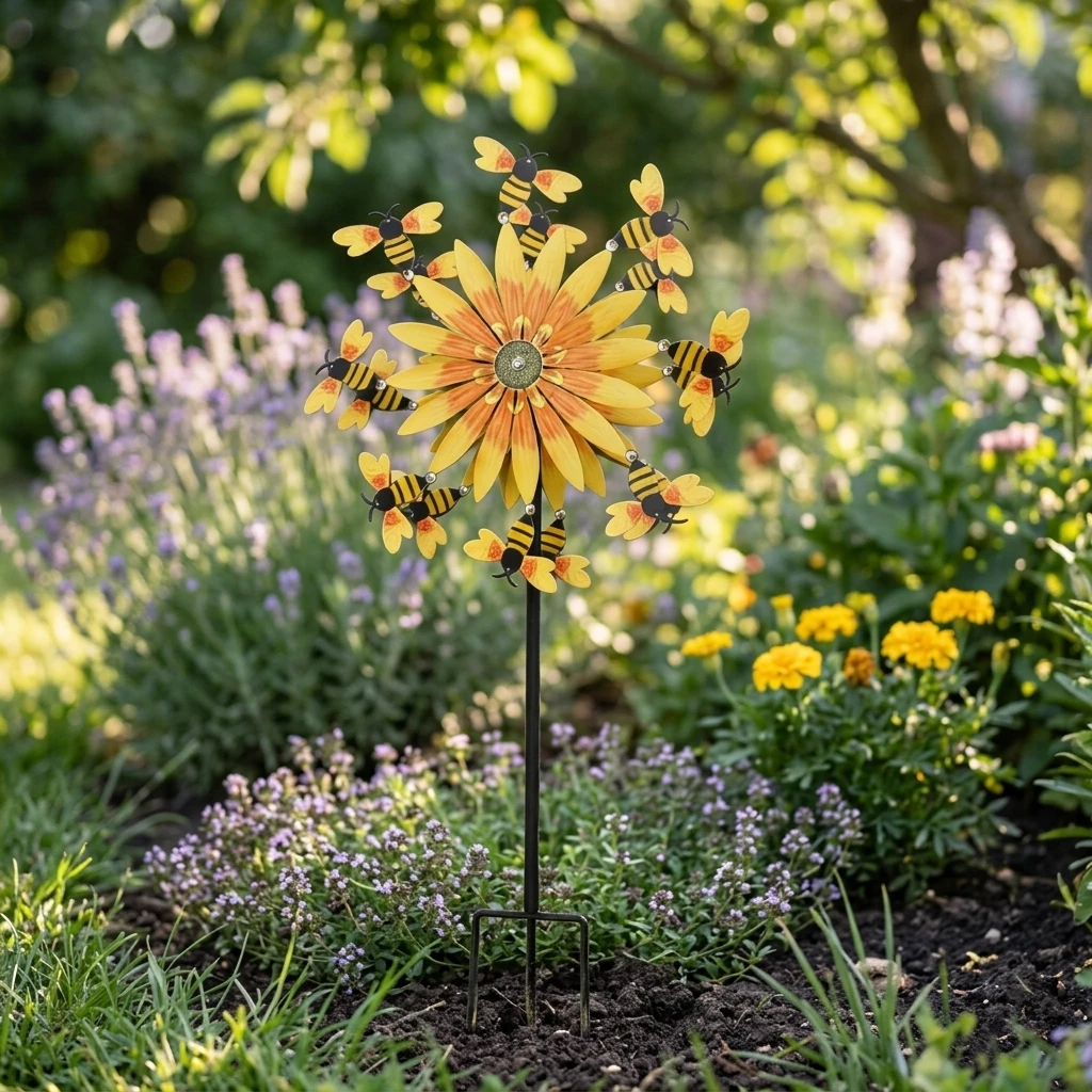 Metal Sunflower Bee-Wind Spinner Outdoor Garden Decoration Made Of Galvanized Steel Anti-Rust And Durable For Yard Lawn Ornament
Metal Sunflower Bee-Wind Spinner Outdoor Garden Decoration Made Of Galvanized Steel Anti-Rust And Durable For Yard Lawn Ornament