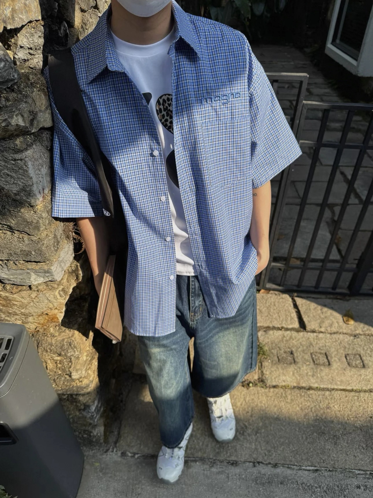 American Retro Blue Plaid ort Sve Men's Casual irt Vintage f Sve Cheered Outerwear Summer Cool Feeling
American Retro Blue Plaid ort Sve Men's Casual irt Vintage f Sve Cheered Outerwear Summer Cool Feeling