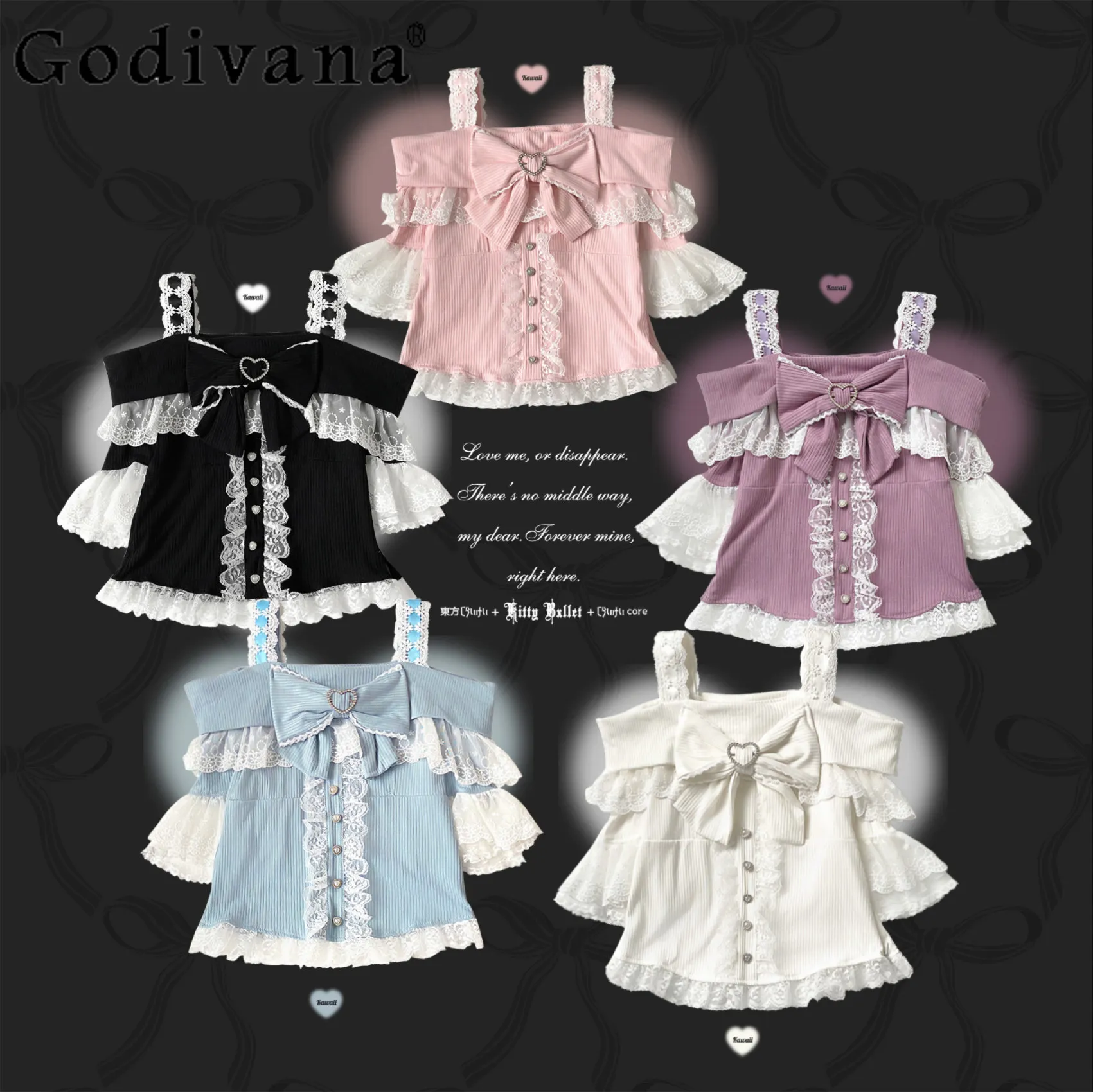 Original Japanese Mine Lolita Off-Shoulder Top Summer New Cute Girls Sweet Bow Lace Splicing Short Sleeve Shirt Y2k Clothing
Original Japanese Mine Lolita Off-Shoulder Top Summer New Cute Girls Sweet Bow Lace Splicing Short Sleeve Shirt Y2k Clothing