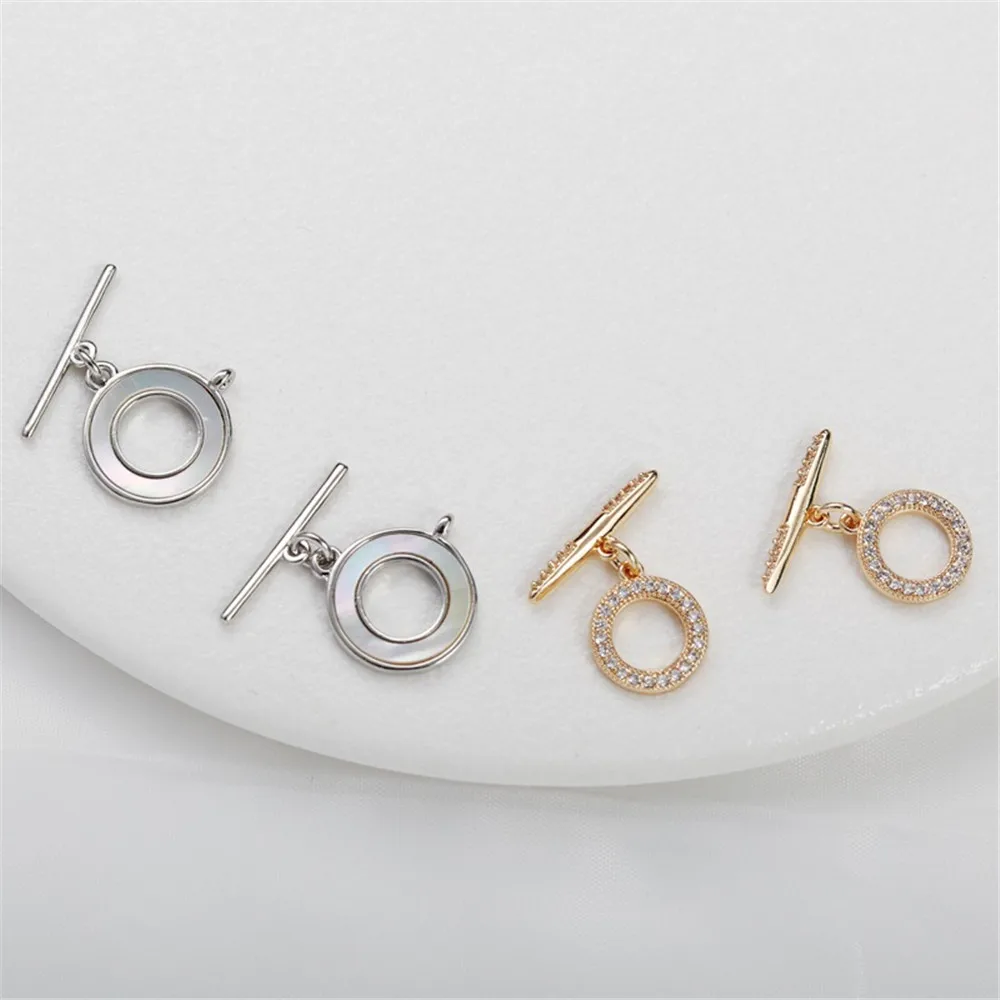 Round Shell Inlaid Zircon Buckle Necklace and Bracelet, OT Buckle with Hanging Connection, DIY Buckle, 14K Gold, 13MM
Round Shell Inlaid Zircon Buckle Necklace and Bracelet, OT Buckle with Hanging Connection, DIY Buckle, 14K Gold, 13MM