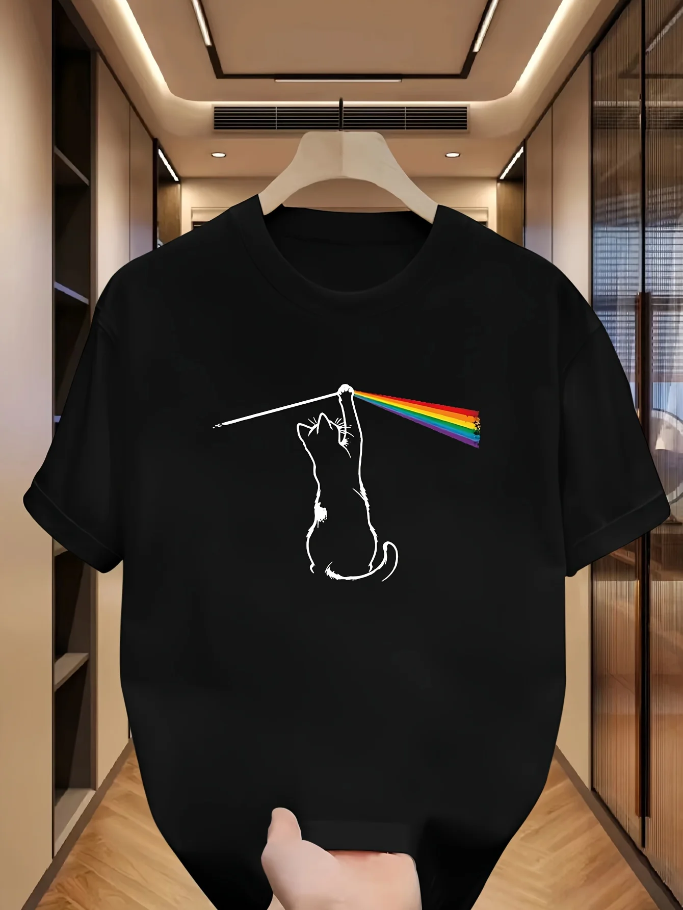 Мужская летняя модная повседневная спортивная свободная футболка из 100% чистого хлопка с круглым вырезом и короткими рукавами с принтом кота, топ
Мужская летняя модная повседневная спортивная свободная футболка из 100% чистого хлопка с круглым вырезом и короткими рукавами с принтом кота, топ