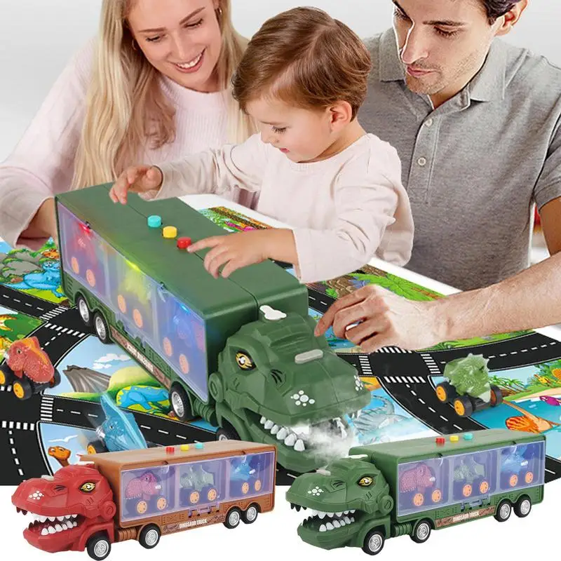 Kids Dinosaur Truck Transport Pull Back Vehicles Dino Container Storage Car Model Lighting Music Childrens Boys Birthday Gift
Kids Dinosaur Truck Transport Pull Back Vehicles Dino Container Storage Car Model Lighting Music Childrens Boys Birthday Gift