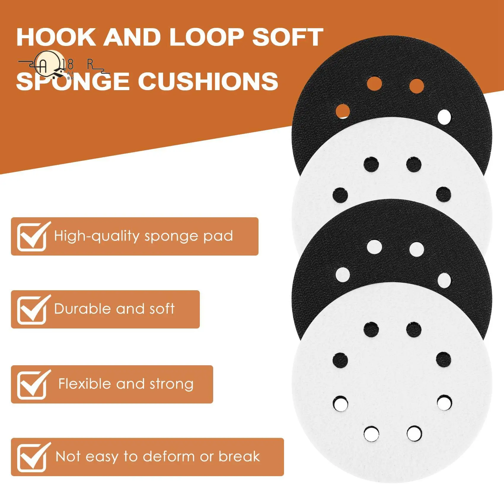 A18R -10 Pieces 5In Soft Density Foam Interface Pad Hook And Loop Foam Sanding Pads 125Mm Sponge Cushion Buffering Backing Pad
A18R -10 Pieces 5In Soft Density Foam Interface Pad Hook And Loop Foam Sanding Pads 125Mm Sponge Cushion Buffering Backing Pad