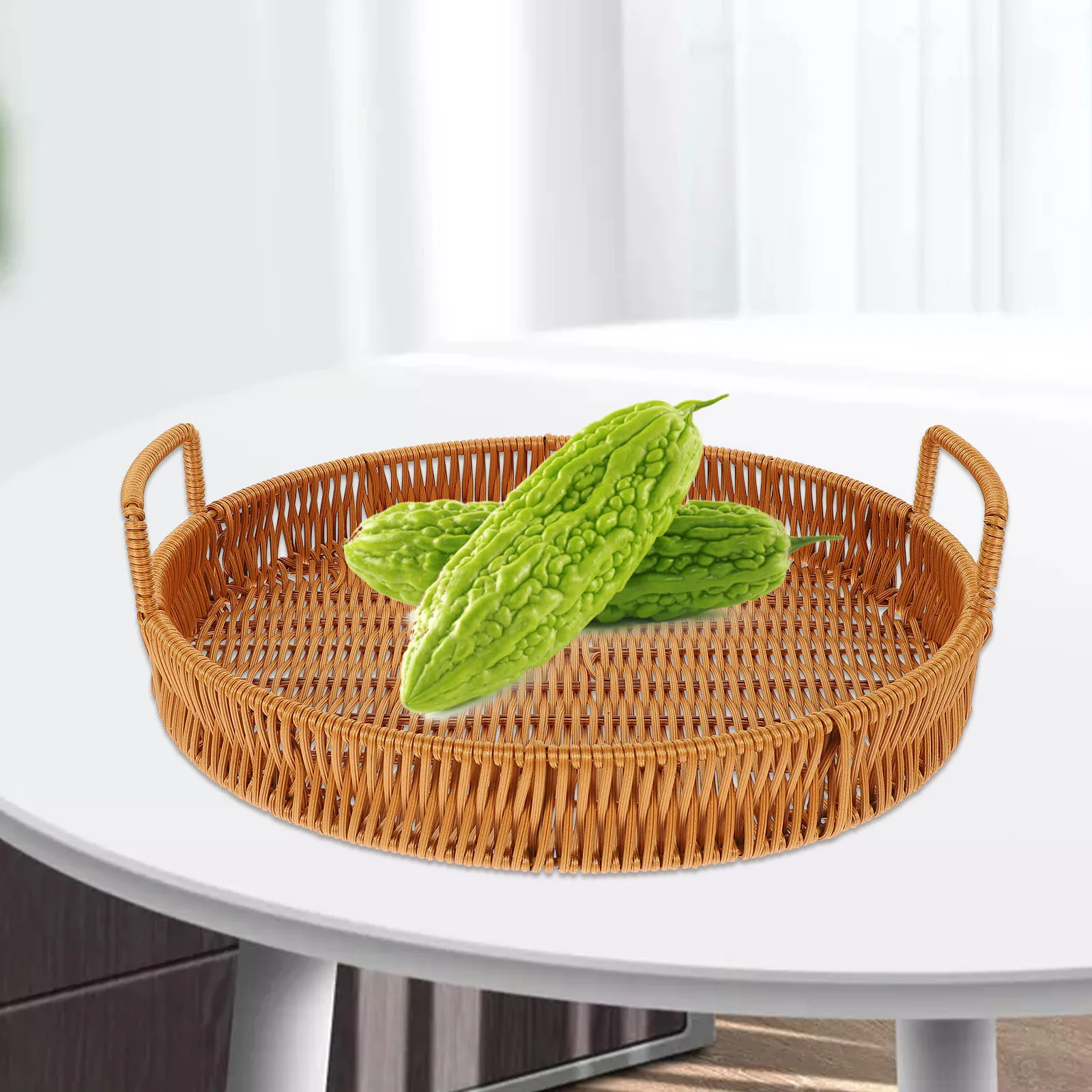 Imitation Rattan Storage Basket Woven Bread Container Snack Holder Home Supplies Large Capacity Smooth Surface Safe Multi
Imitation Rattan Storage Basket Woven Bread Container Snack Holder Home Supplies Large Capacity Smooth Surface Safe Multi