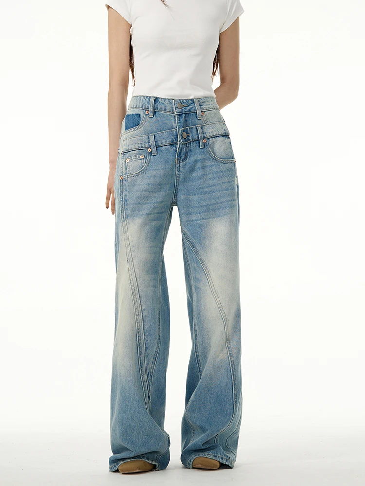Unique Double Waist Head American Retro Denim Jeans Women's Stylish Casual Loose Straight Cut Breathable Comfortable Jeans
Unique Double Waist Head American Retro Denim Jeans Women's Stylish Casual Loose Straight Cut Breathable Comfortable Jeans