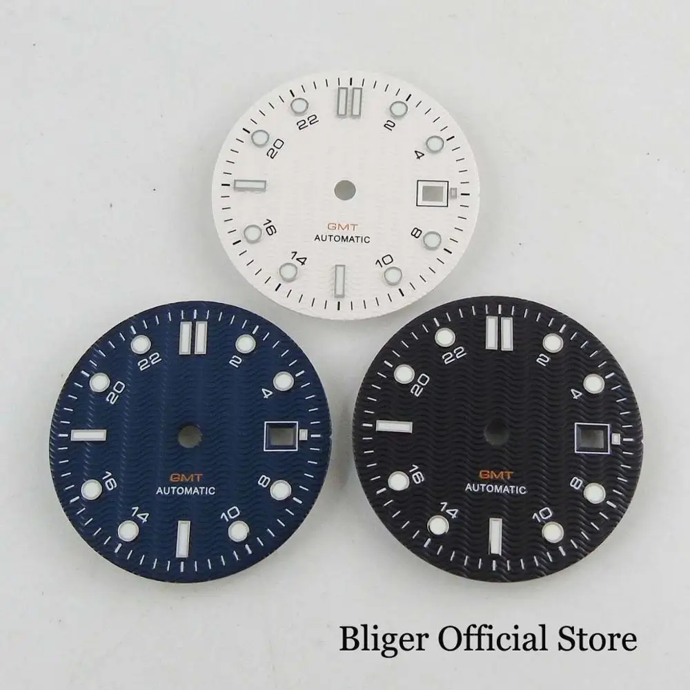 BLIGER 31mm Watch Dial Date Window Fit NH34 GMT Automatic Movement Watch Parts NH34A White Blue Black
BLIGER 31mm Watch Dial Date Window Fit NH34 GMT Automatic Movement Watch Parts NH34A White Blue Black