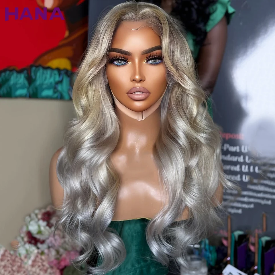 Silver Gray Colored 5X5 Lace Closure Wig For Women Human Hair Body Wave Ombre Ash Blonde 13X6 13X4 Transparent Lace Frontal Wig 
Silver Gray Colored 5X5 Lace Closure Wig For Women Human Hair Body Wave Ombre Ash Blonde 13X6 13X4 Transparent Lace Frontal Wig