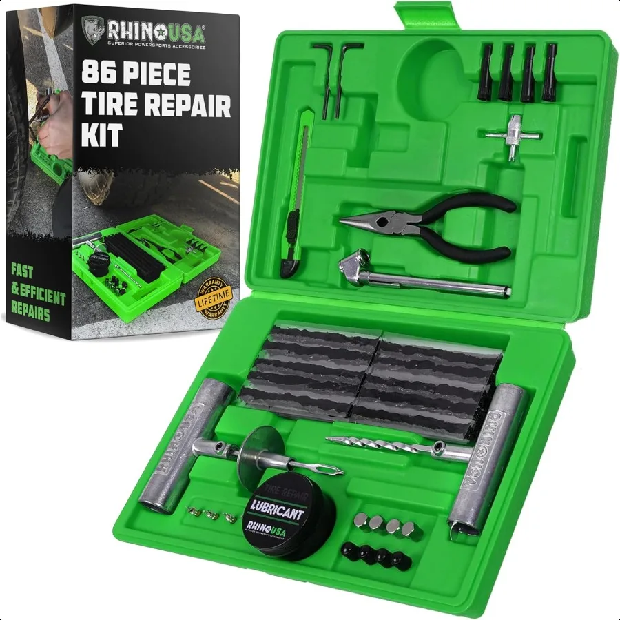 Комплект для ремонта шин, 86 предметов, профессиональный комплект пробок для тяжелых условий эксплуатации, для фиксации прокола и накладной плоской подошве с легкостью Ultimate Tubel Tire Repai
Комплект для ремонта шин, 86 предметов, профессиональный комплект пробок для тяжелых условий эксплуатации, для фиксации прокола и накладной плоской подошве с легкостью Ultimate Tubel Tire Repai