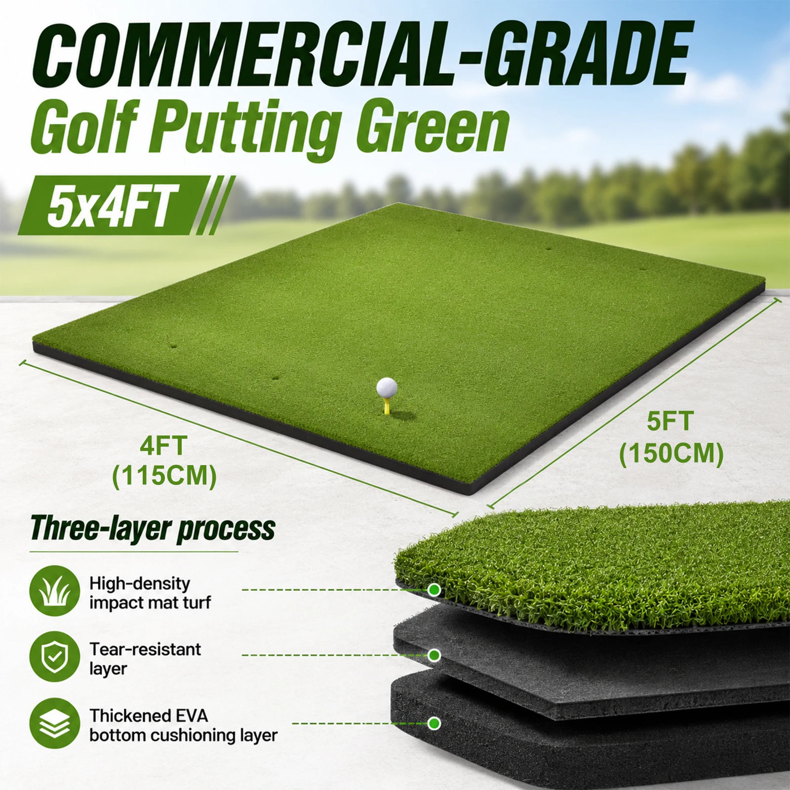 ortable 5x4ft Large Turf Golf Mat with Balls and Tees Foldable Golf Practice Mat for Backyard Chipping Garage Driving Range Simulator Outdoor Indoor Training Aid Heavy Duty Artificial Turf Hitting Surface
ortable 5x4ft Large Turf Golf Mat with Balls and Tees Foldable Golf Practice Mat for Backyard Chipping Garage Driving Range Simulator Outdoor Indoor Training Aid Heavy Duty Artificial Turf Hitting Surface