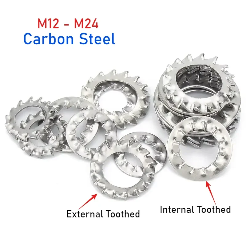 M12 M14 M16 M18 M20M24 Internal External Toothed Serrated Lock Washer Gasket Carbon Steel White Zinc Outer Multiple Teeth Washer
M12 M14 M16 M18 M20M24 Internal External Toothed Serrated Lock Washer Gasket Carbon Steel White Zinc Outer Multiple Teeth Washer