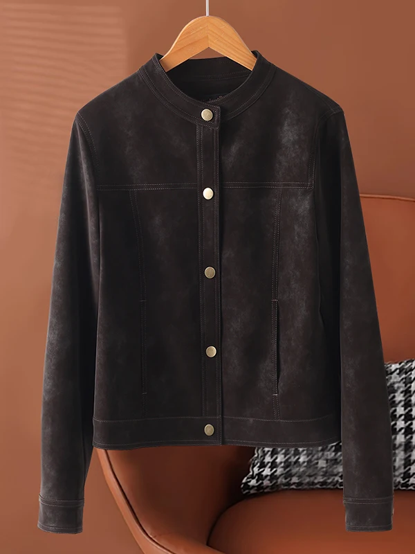Leather Jacket Women's Short Style Suede Spring 2026 New Popular Casual Coat round Neck Long Sleeve Slim Fit Breathable
Leather Jacket Women's Short Style Suede Spring 2026 New Popular Casual Coat round Neck Long Sleeve Slim Fit Breathable