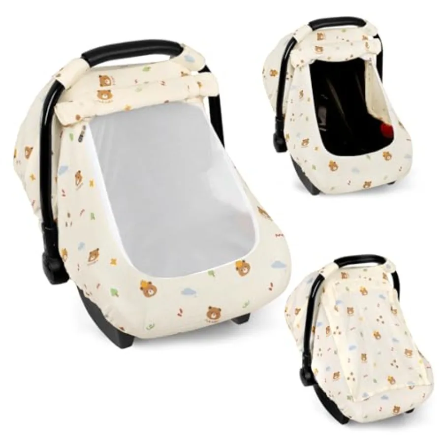 Hooyax Muslin Car Seat Cover Baby - Breathable and Privacy Car Seat Canopy with 3 Modes - Easy Install and Gift Box Packaging,
Hooyax Muslin Car Seat Cover Baby - Breathable and Privacy Car Seat Canopy with 3 Modes - Easy Install and Gift Box Packaging,