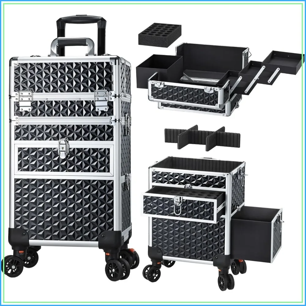 Rolling Makeup Case with Drawers - Tattoo Storage Organizer Travel Cart for Nail Tech, Cosmetology, Barber Tools - Portable Suitcase on Wheels
Rolling Makeup Case with Drawers - Tattoo Storage Organizer Travel Cart for Nail Tech, Cosmetology, Barber Tools - Portable Suitcase on Wheels