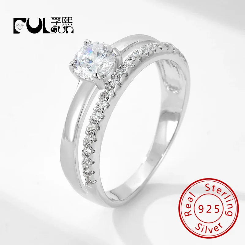 Ювелирные изделия из стерлингового серебра 925 пробы, белое золото 14 карат, двухслойные кольца с цирконом, обручальное кольцо для идеальной свадьбы или юбилея
Ювелирные изделия из стерлингового серебра 925 пробы, белое золото 14 карат, двухслойные кольца с цирконом, обручальное кольцо для идеальной свадьбы или юбилея