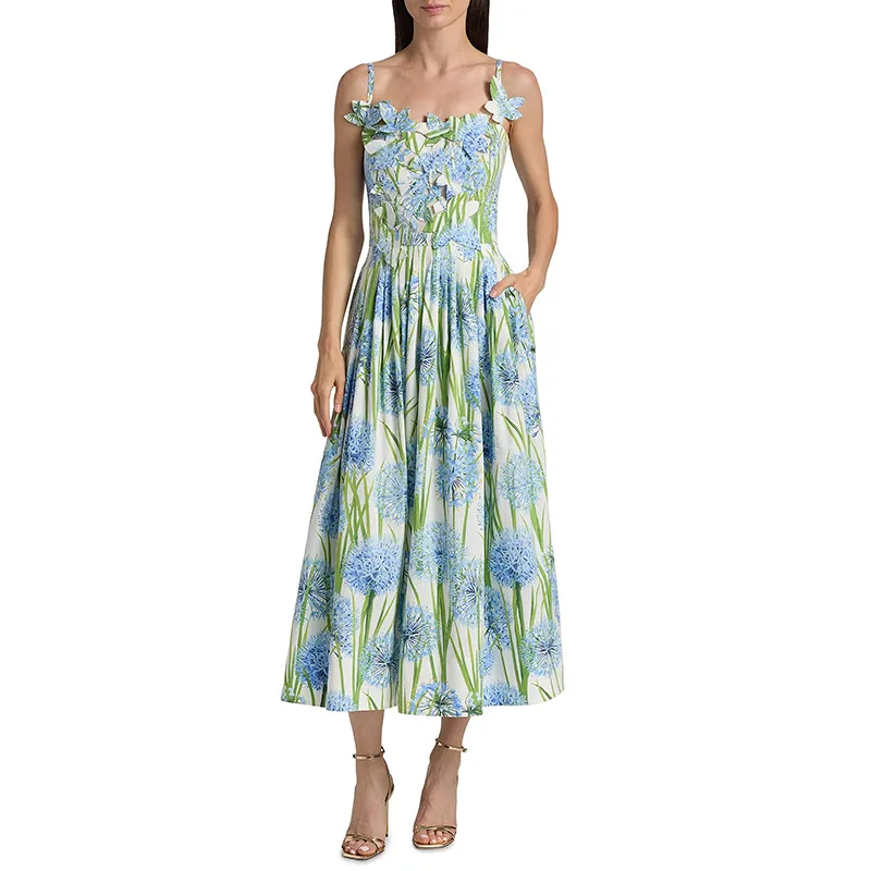 2026 Summer New French Country Style Spaghetti Strap Halter Square Neck Three-Dimensional Butterfly Ruffles Slim Waist Dress
2026 Summer New French Country Style Spaghetti Strap Halter Square Neck Three-Dimensional Butterfly Ruffles Slim Waist Dress