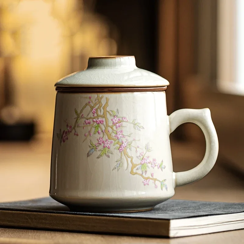 Beige Ru Kiln Blossom Ceramic Tea Cup Separation Office Meeting Water Cup Kung Fu Set Personal Tea Cup
Beige Ru Kiln Blossom Ceramic Tea Cup Separation Office Meeting Water Cup Kung Fu Set Personal Tea Cup