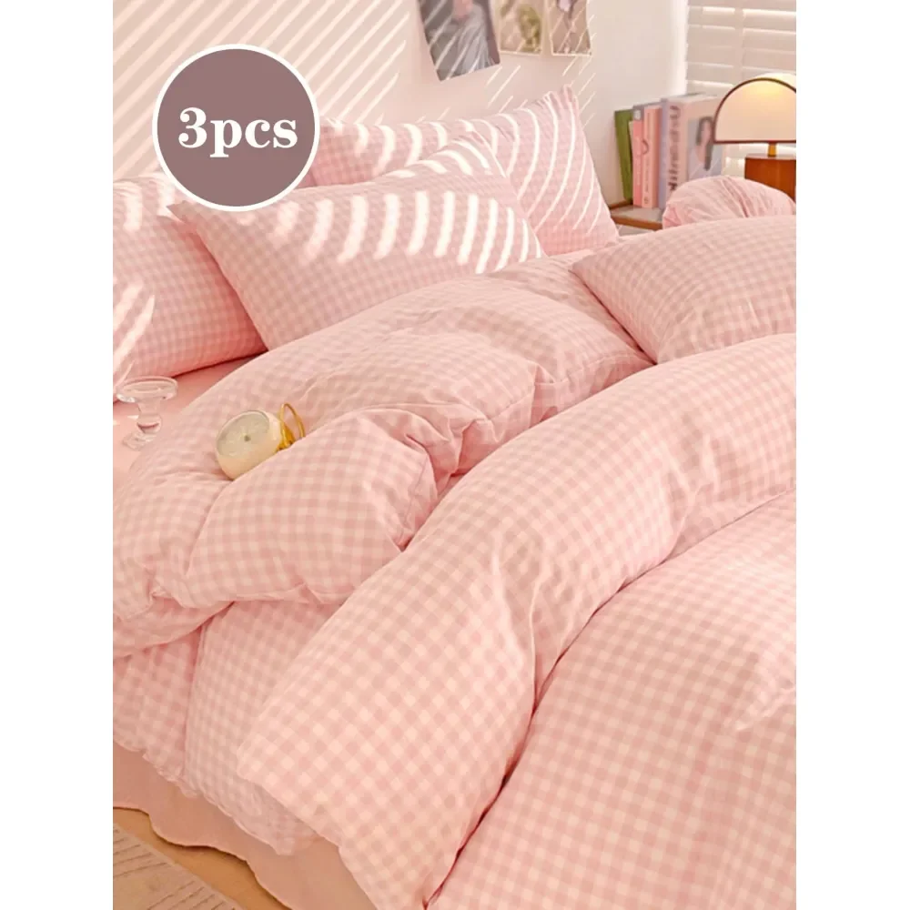 Pastel Plaid Print Duvet Cover Set, Suitable For Girls Students, Fresh Petite, Super Soft Cute, All Season, Microfiber Duvet Co
Pastel Plaid Print Duvet Cover Set, Suitable For Girls Students, Fresh Petite, Super Soft Cute, All Season, Microfiber Duvet Co