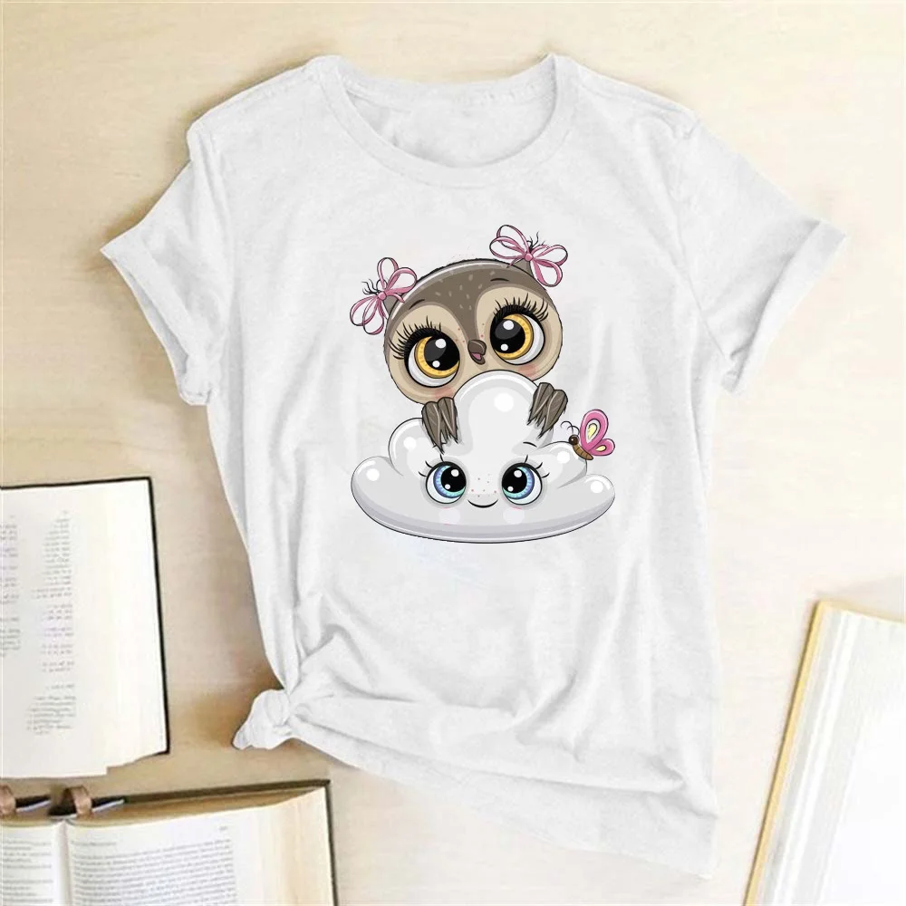 Seeyoushy Cute Owl and Cloud Print Summer Casual Fashion Women's Printed Top Harajuku 90's Women's T-shirt Y2k Aesthetic Top
Seeyoushy Cute Owl and Cloud Print Summer Casual Fashion Women's Printed Top Harajuku 90's Women's T-shirt Y2k Aesthetic Top