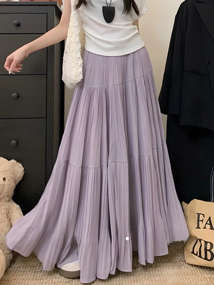 Фиолетовая шифоновая юбка А-силуэта миди с высокой талией, женская, зимняя коллекция 2026, новая модель, плиссированная юбка-солнце, юбка-тортик, для повседневной носки
Фиолетовая шифоновая юбка А-силуэта миди с высокой талией, женская, зимняя коллекция 2026, новая модель, плиссированная юбка-солнце, юбка-тортик, для повседневной носки