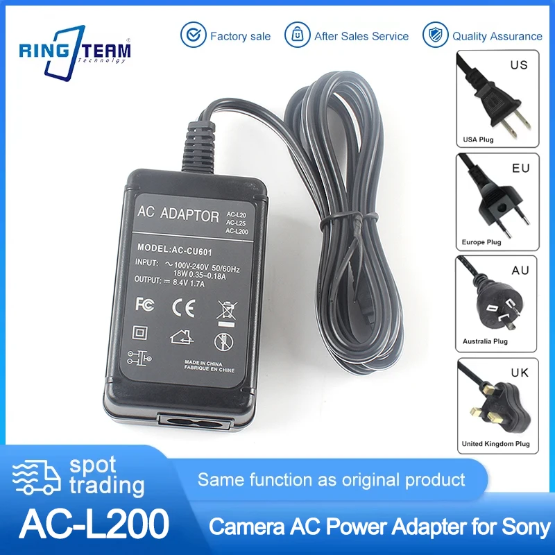 AC-L200 AC-L25A AC-L25B AC-L25C AC Power Adapter for Sony Cyber-shot Camera and Handycam DCR-IP DVD HC SR PC HDR-HC UX DCR-SR35
AC-L200 AC-L25A AC-L25B AC-L25C AC Power Adapter for Sony Cyber-shot Camera and Handycam DCR-IP DVD HC SR PC HDR-HC UX DCR-SR35