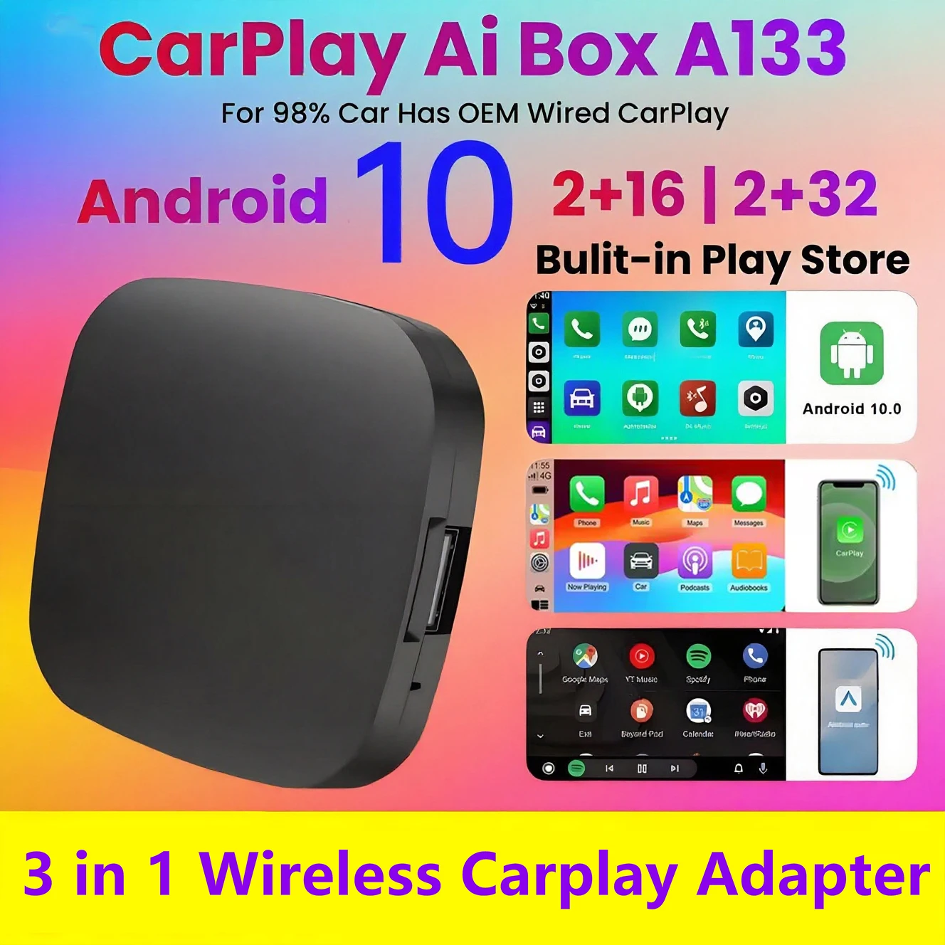 2026 3 In 1 CarPlay Ai BoxWireless Carplay Android Auto Adapter Buit-in Play Store For YouTube Netflix OEM CarPlay Cars
2026 3 In 1 CarPlay Ai BoxWireless Carplay Android Auto Adapter Buit-in Play Store For YouTube Netflix OEM CarPlay Cars