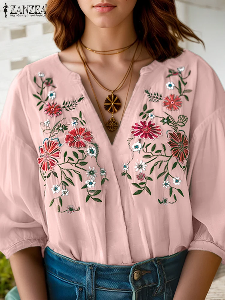 ZANZEA Vintage Blouses Women Print Floral Tops Summer V Neck Blusas 2025 Oversized 3/4 Sleeve Casual OL Work Tunic
ZANZEA Vintage Blouses Women Print Floral Tops Summer V Neck Blusas 2025 Oversized 3/4 Sleeve Casual OL Work Tunic