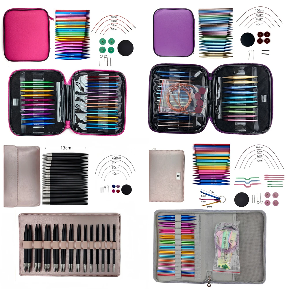 13 пар круговых спиц, набор разноцветных сменных крючков для плетения пряжи, инструменты для рукоделия, набор аксессуаров 
13 пар круговых спиц, набор разноцветных сменных крючков для плетения пряжи, инструменты для рукоделия, набор аксессуаров