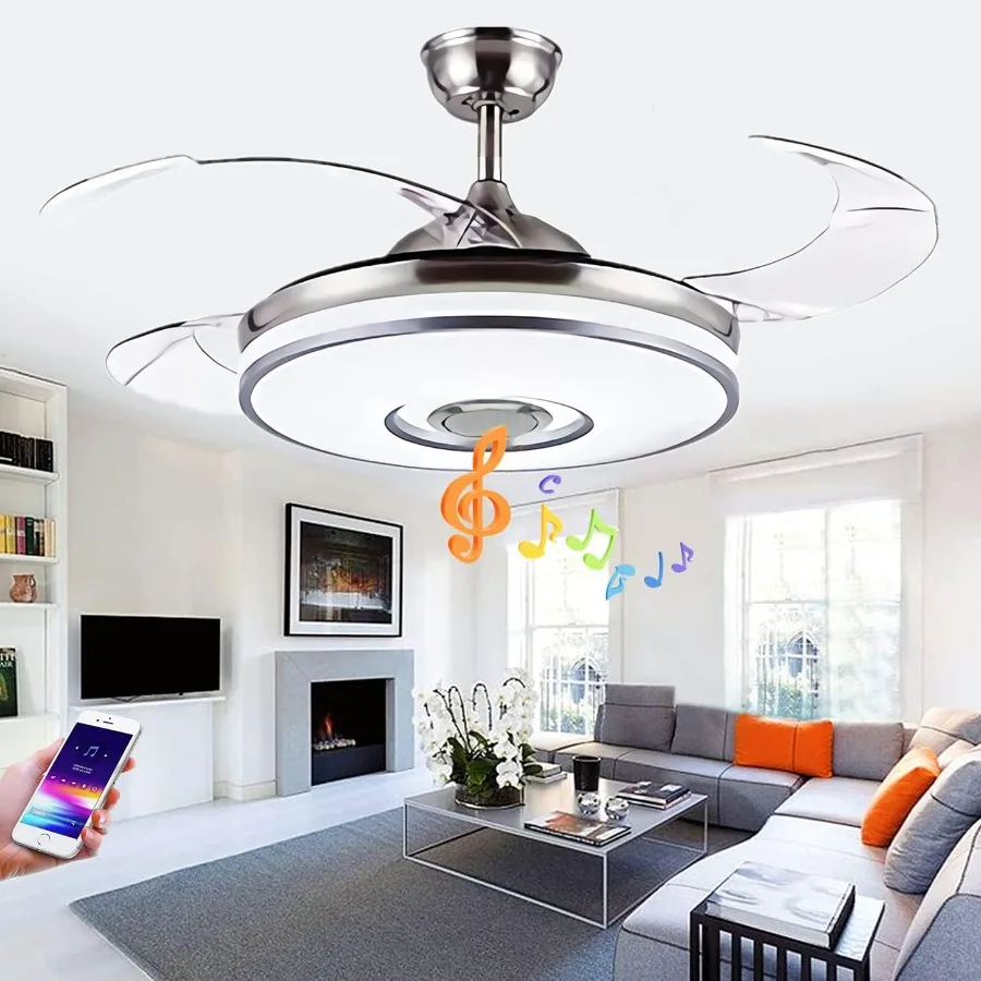 42 Ceiling Fan with Lights and Bluetooth Speaker for Modern Home Decor: Energy-Efficient LED Chandelier Fan with Remote Control
42 Ceiling Fan with Lights and Bluetooth Speaker for Modern Home Decor: Energy-Efficient LED Chandelier Fan with Remote Control