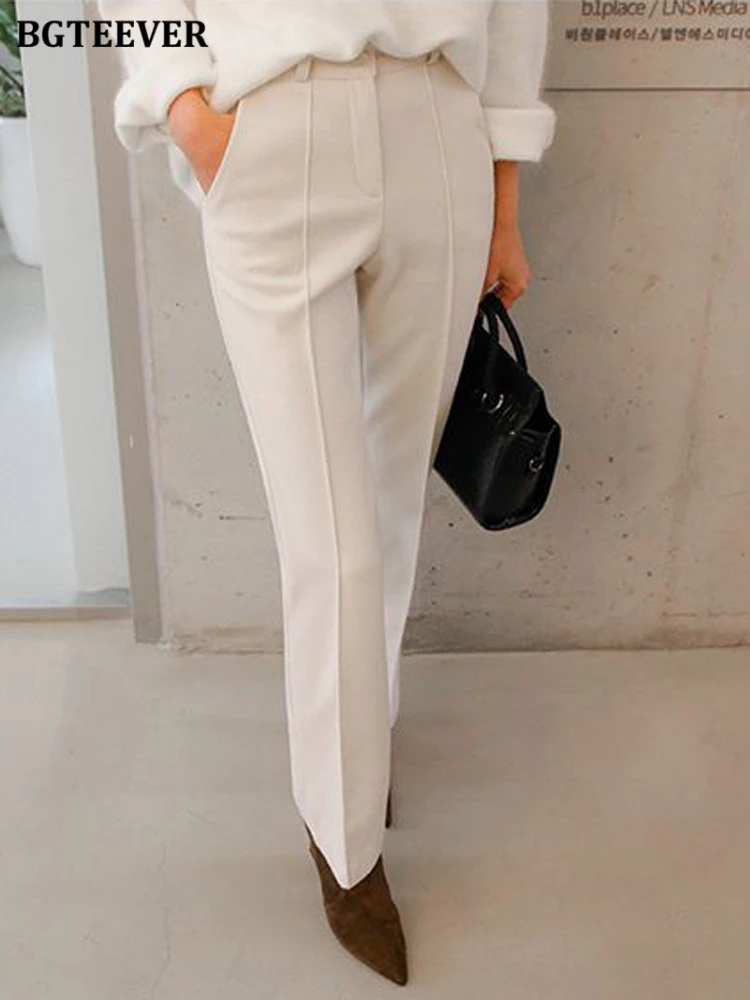 BGTEEVER Winter Warm Women Woolen Pants Elegant Loose Pockets High Waist Straight Thicken Trousers Female
BGTEEVER Winter Warm Women Woolen Pants Elegant Loose Pockets High Waist Straight Thicken Trousers Female