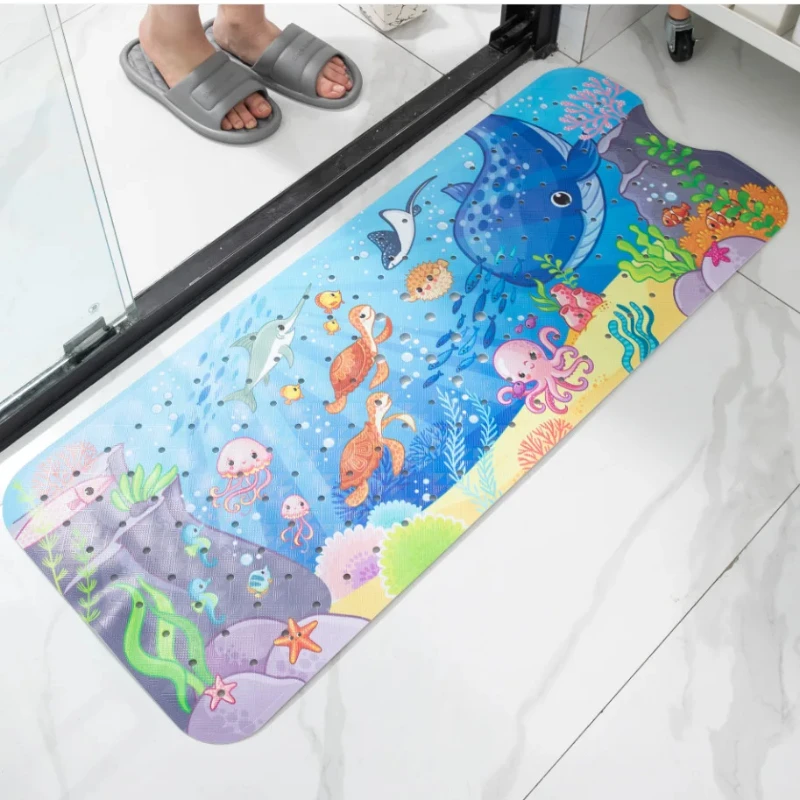 100x40cm Cute Cartoon Ocean World PVC Bathroom Mat Anti-slip Suction Cup Shower Bathtub Extended Floor Mat
100x40cm Cute Cartoon Ocean World PVC Bathroom Mat Anti-slip Suction Cup Shower Bathtub Extended Floor Mat