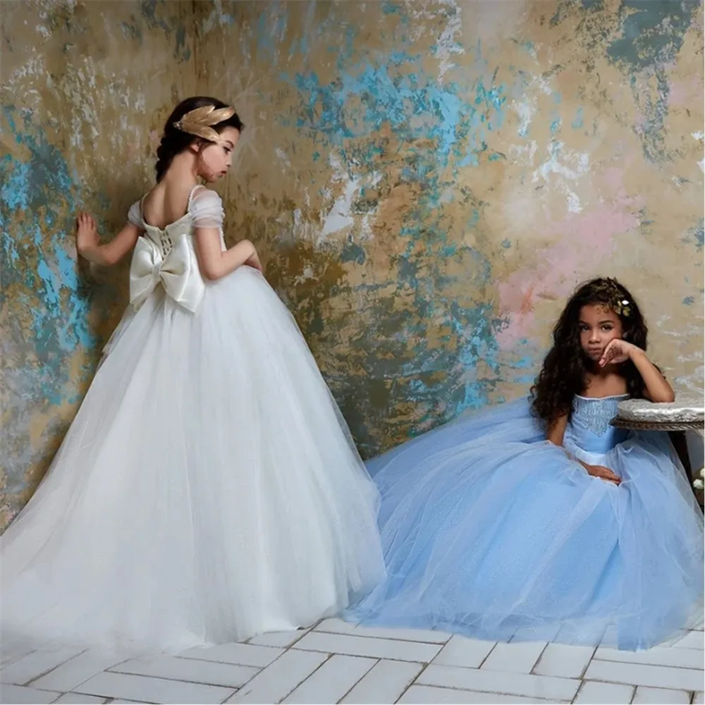 Elegant Flower Girl Dresses For Wedding Princess Off the Shoulder Bow Floor Length Pageant Dress Kids First Communion Present
Elegant Flower Girl Dresses For Wedding Princess Off the Shoulder Bow Floor Length Pageant Dress Kids First Communion Present