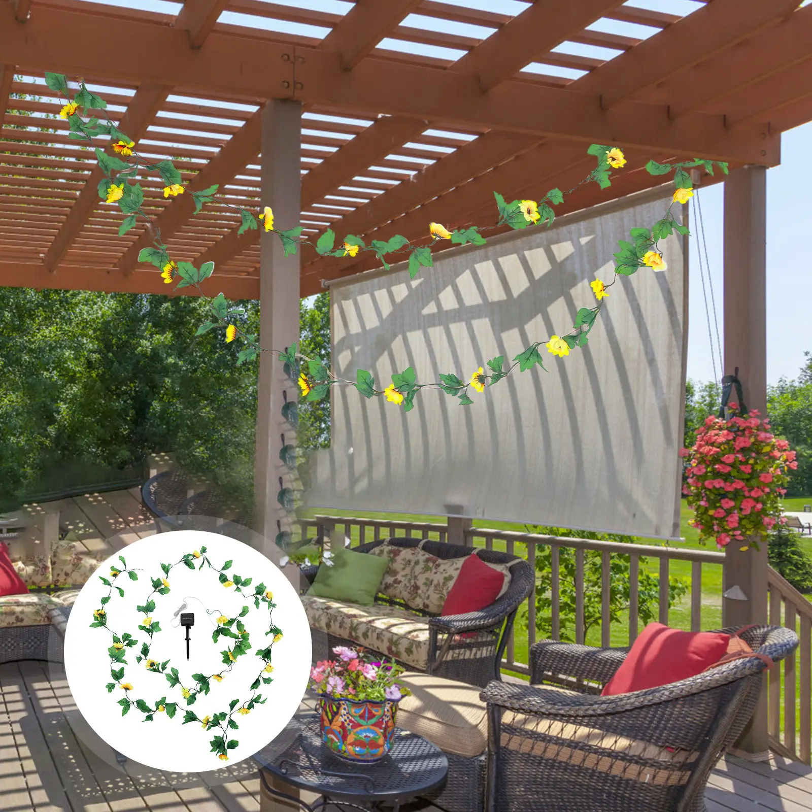 Solar Powered Lights Landscape Sunflower Christmas PVC Led Star Wreath Spring Garland with Lawn Fence
Solar Powered Lights Landscape Sunflower Christmas PVC Led Star Wreath Spring Garland with Lawn Fence