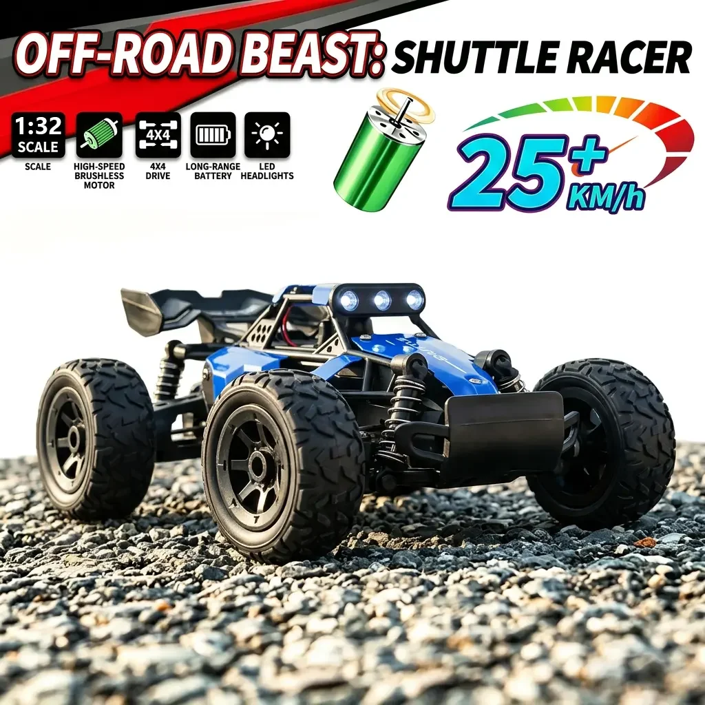 1:32 4WD 25KM/H RC Car All terrain off-road vehicle drift racing toy brushless speed champion with LED lights gifts for boy girl
1:32 4WD 25KM/H RC Car All terrain off-road vehicle drift racing toy brushless speed champion with LED lights gifts for boy girl