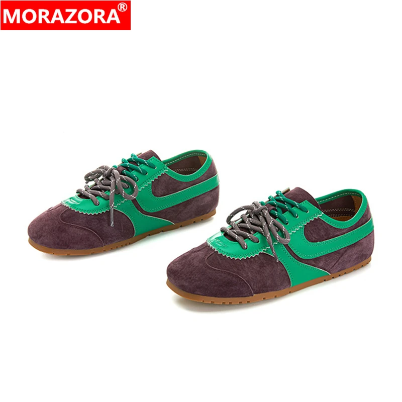 MORAZORA/2020 новые женские кроссовки из спилка, модные туфли на плоской подошве со шнуровкой, бежево-розовые модные повседневные туфли на плоской подошве
MORAZORA/2020 новые женские кроссовки из спилка, модные туфли на плоской подошве со шнуровкой, бежево-розовые модные повседневные туфли на плоской подошве