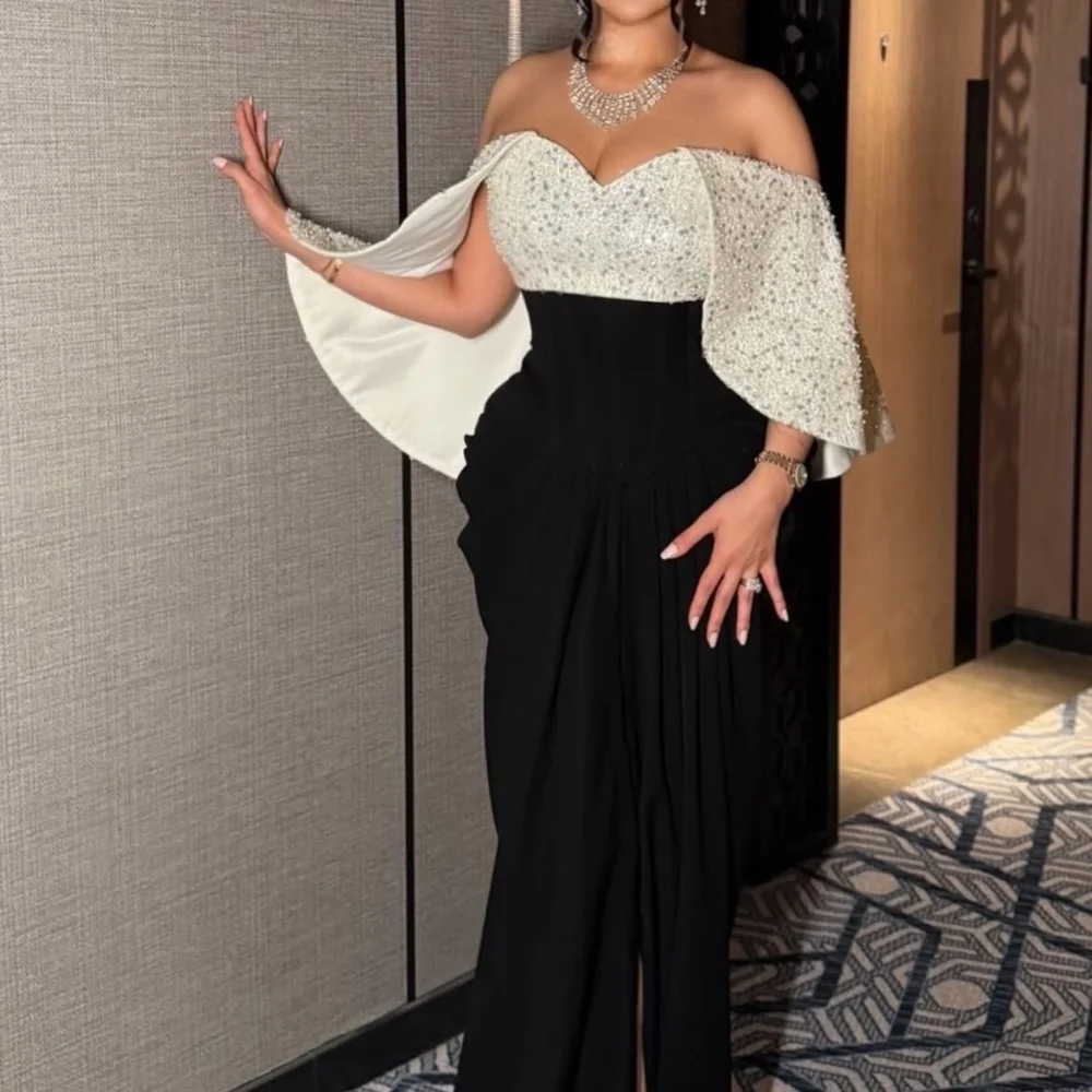 Customized Formal Jersey Pleat Sequined Pattern Column Off-the-shoulder Long Prom Dresses Bespoke Occasion Simple
Customized Formal Jersey Pleat Sequined Pattern Column Off-the-shoulder Long Prom Dresses Bespoke Occasion Simple