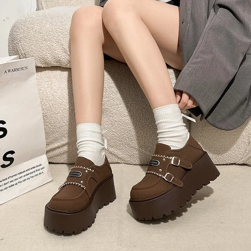 Women's Shoes 2025 Brand Belt Buckle Women's High Heels Hot Sale Round Toe Casual Pumps Swomen New Solid Platform Heels Zapatos
Women's Shoes 2025 Brand Belt Buckle Women's High Heels Hot Sale Round Toe Casual Pumps Swomen New Solid Platform Heels Zapatos