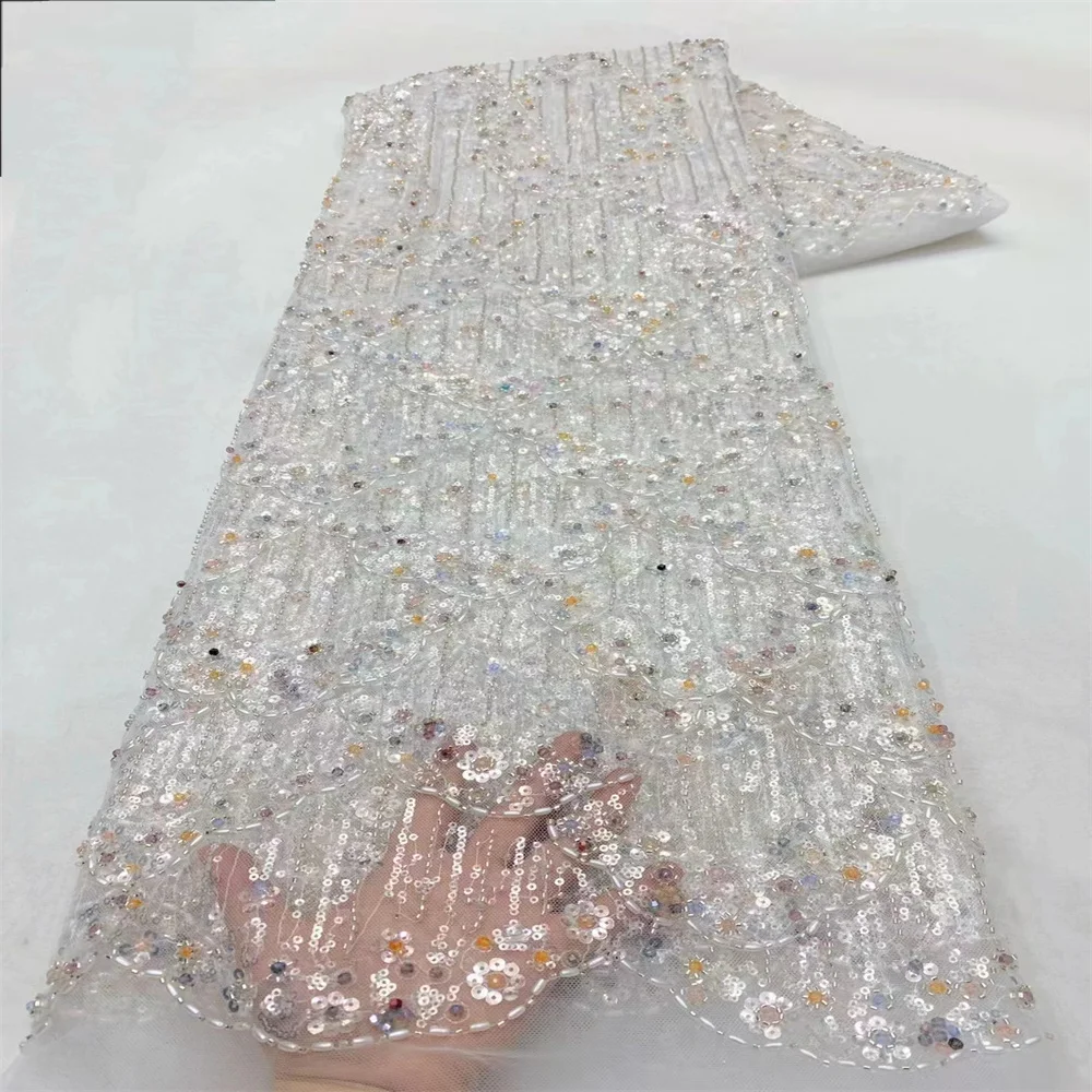 New African Heavy Beaded Laces Fabric 2024 High Quality Nigerian Sequins Lace French Tulle Fabric For Wedding Party Dress Sewing
New African Heavy Beaded Laces Fabric 2024 High Quality Nigerian Sequins Lace French Tulle Fabric For Wedding Party Dress Sewing
