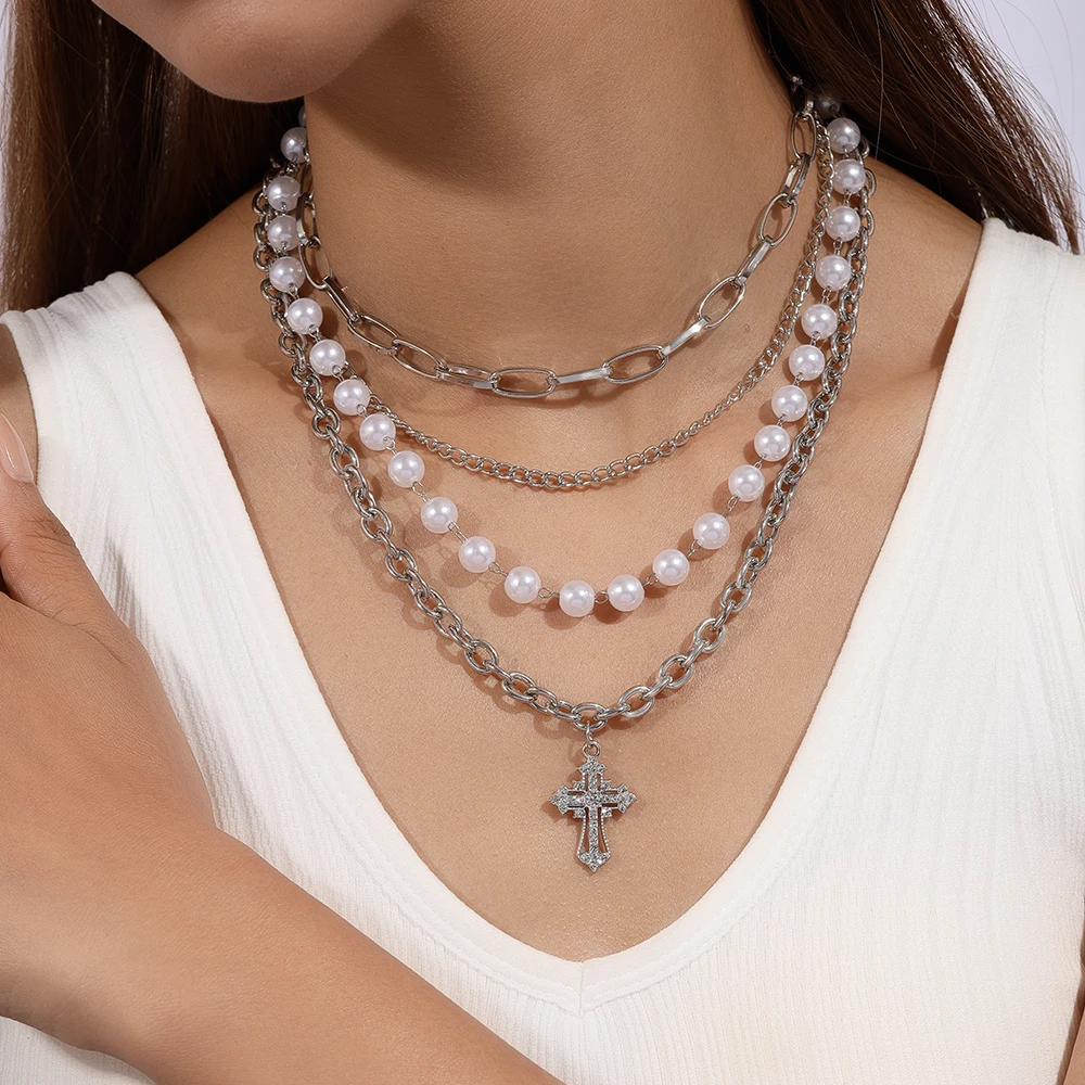 4pcs Crystal Cross Pendant Necklaces for Women Girls Pearl Beaded Choker Necklace Chain Handmade Jewelry Gifts
4pcs Crystal Cross Pendant Necklaces for Women Girls Pearl Beaded Choker Necklace Chain Handmade Jewelry Gifts